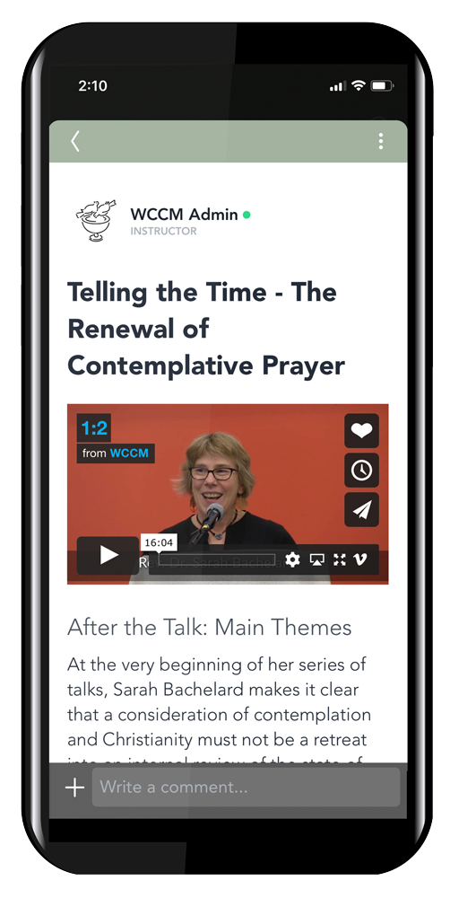 WCCM course lesson, mobile view